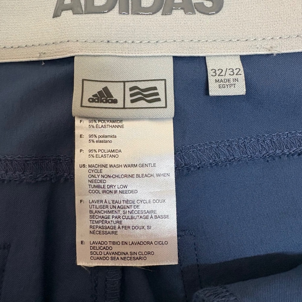 Adidas Mens Golf Pants Blue 32x32 Stretch Performance 5-Pocket Straight Leg - Picture 3 of 7